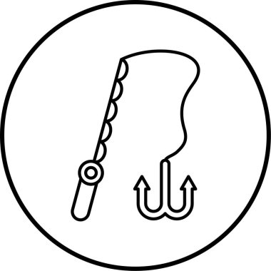 Modern balıkçılık simgesinin vektör illüstrasyonu