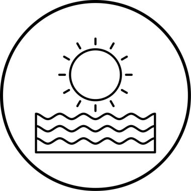 Güneş simgesinin vektör illüstrasyonu