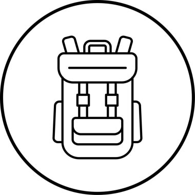 Sırt çantası vektör satırı simgesi