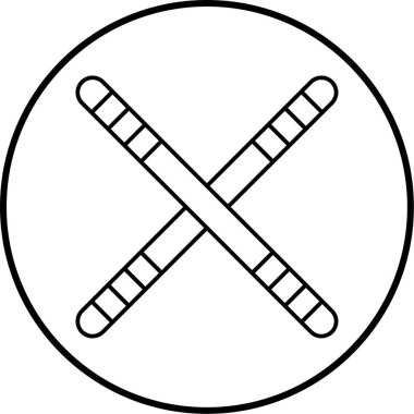 beysbol sopası simgesi, vektör illüstrasyonu