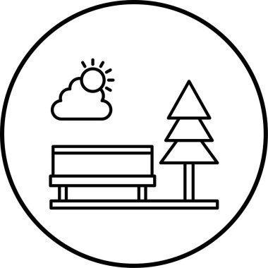 Bir park e simgesinin vektör illüstrasyonu