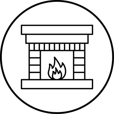 Kişisel ve ticari kullanım için resim simgesi. ateş yeri 