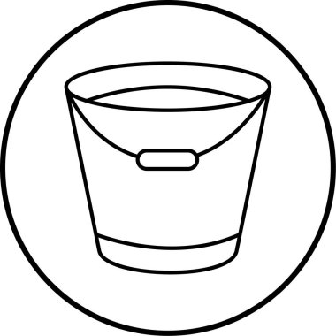 Bir kova simgesinin vektör illüstrasyonu