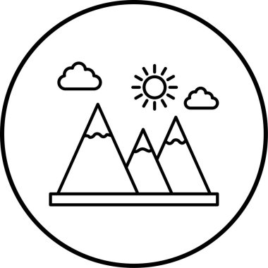 dağ simgesinin vektör illüstrasyonu