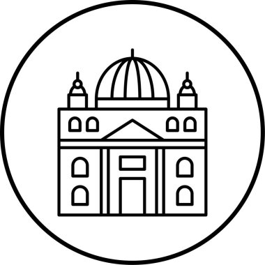 Kiliseye. Web simgesi basit illüstrasyon