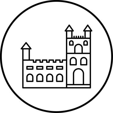 Bir bina simgesinin vektör illüstrasyonu