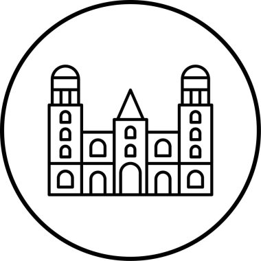 Kiliseye. Web simgesi basit illüstrasyon