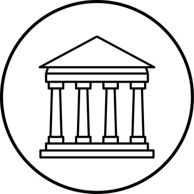 Banka simgesi, vektör illüstrasyonu