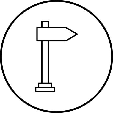 Yol işareti simgesinin vektör illüstrasyonu