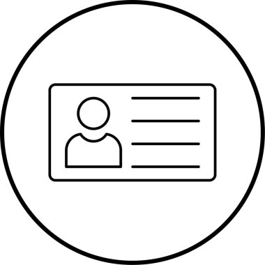 Kimlik kartı simgesi, vektör illüstrasyonu