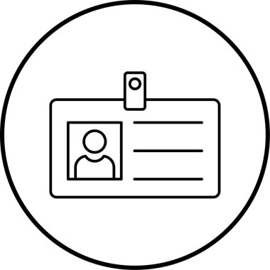 Kimlik kartı simgesi, vektör illüstrasyonu