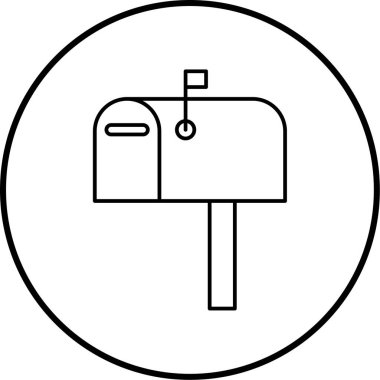 Posta kutusu modern simgesinin vektör illüstrasyonu