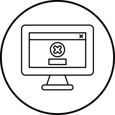 Bilgisayar. Web simgesi basit illüstrasyon