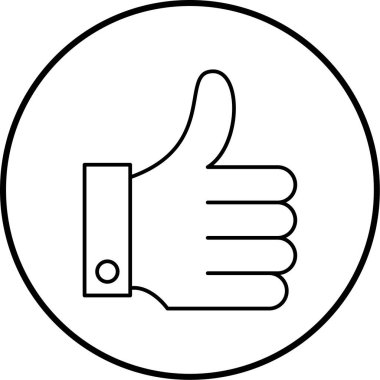 Başparmak yukarı. Web simgesi basit illüstrasyon