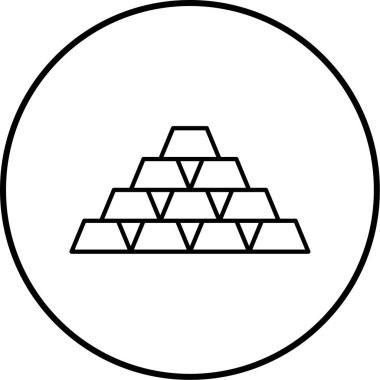 Altın çizgi simgesinin vektör illüstrasyonu