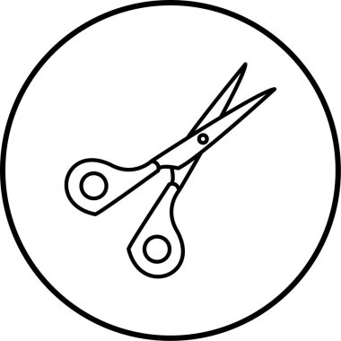 Beyaz arkaplanda makas simgesi