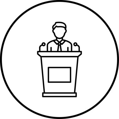 Konferans. Web simgesi basit illüstrasyon