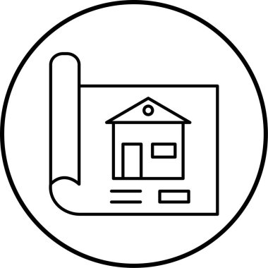 Gayrimenkul simgesinin vektör illüstrasyonu