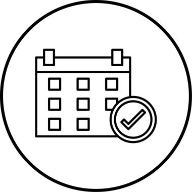 Takvim simgesinin vektör illüstrasyonu