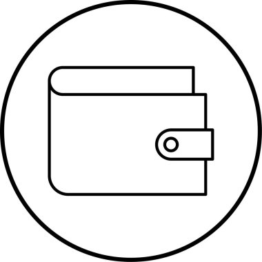 Cüzdan simgesi, vektör illüstrasyonu