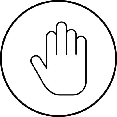 Bir el simgesinin vektör illüstrasyonu