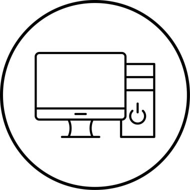 Bilgisayar. Web simgesi basit illüstrasyon