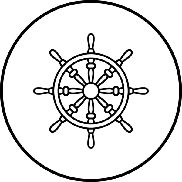 Vector Illustration Ship Wheel Icon — Stockový vektor