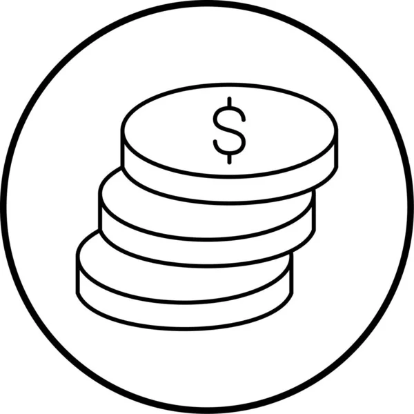 Dollar Coins Web Icon Simple Illustration — Stockvector