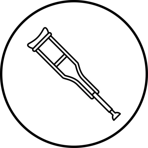 Icona Stampella Ospedale Icone Tema Medico Illustrazione Vettoriale — Vettoriale Stock