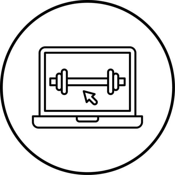 Vector Illustration Fitness Online Icon — 스톡 벡터