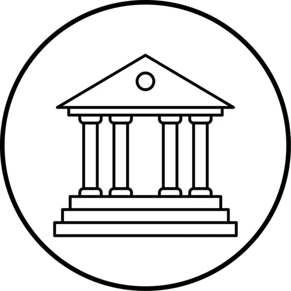Icono Del Banco Ilustración Del Vector — Vector de stock