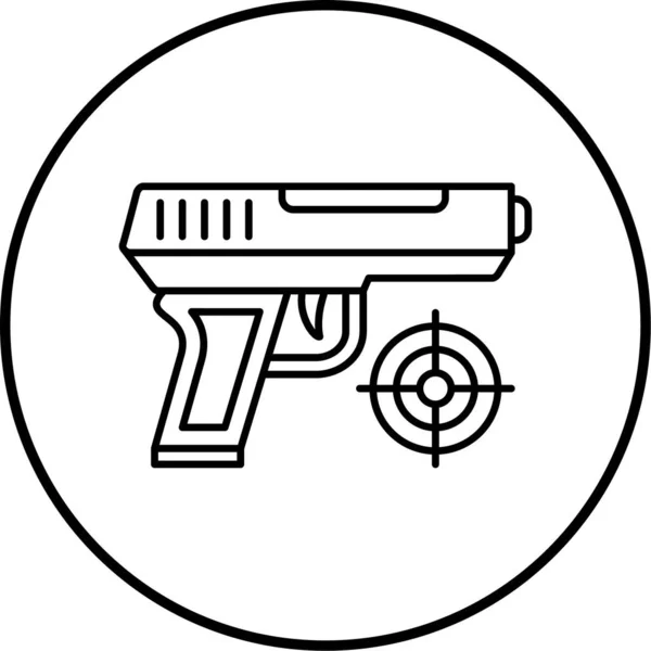 Vector Illustration Target Gun Icon — Stok Vektör