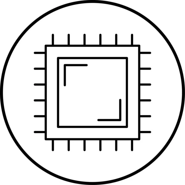 Chip Del Computer Web Icon Design Semplice — Vettoriale Stock