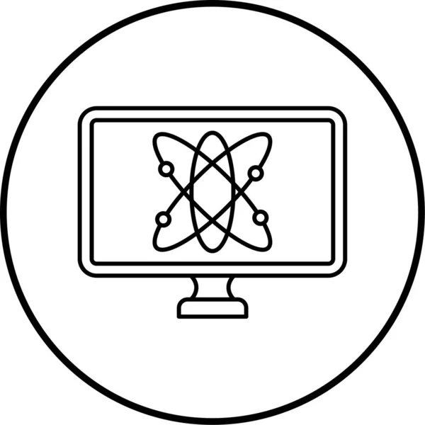 Atomu Olan Bilgisayar Web Simgesi Basit Tasarım — Stok Vektör