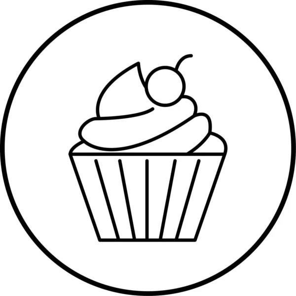 Illustratie Van Een Cupcake Icoon — Stockvector