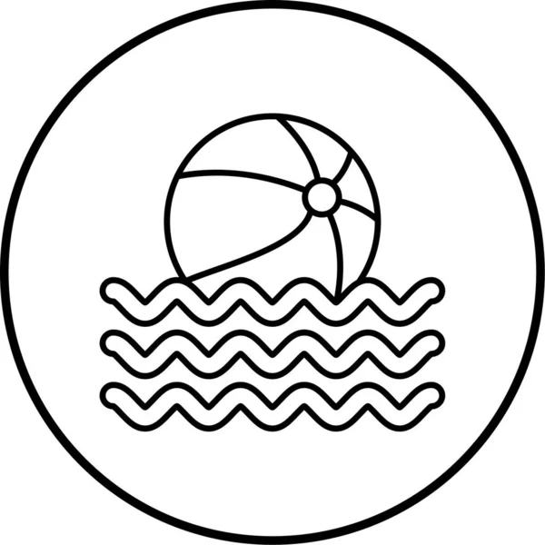 Ilustração Vetorial Ícone Bola Praia — Vetor de Stock