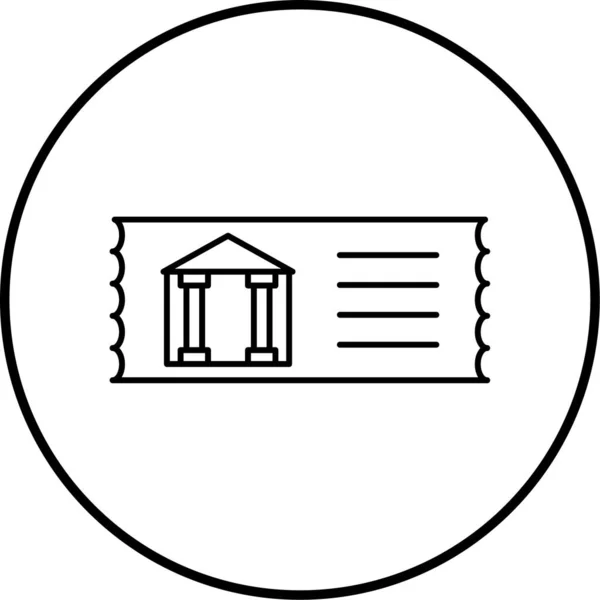 Ilustracja Wektorowa Ikony Biletu Muzeum — Wektor stockowy