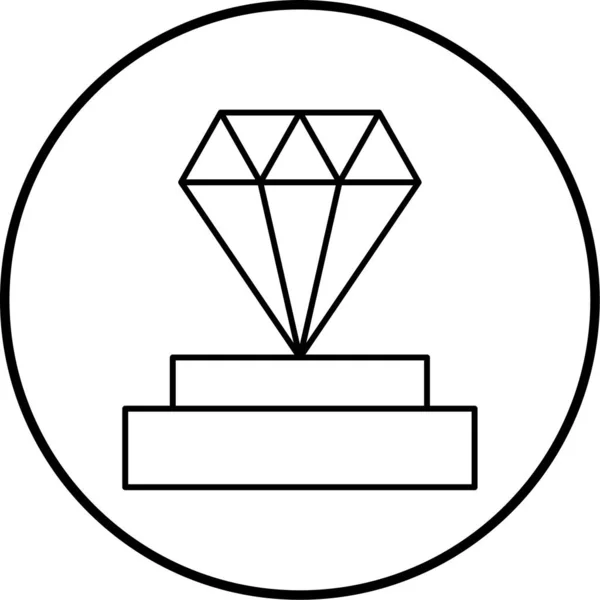 Illustrazione Vettoriale Icona Diamante — Vettoriale Stock