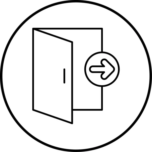 Vector Illustration Exit Door Icon — Stockový vektor