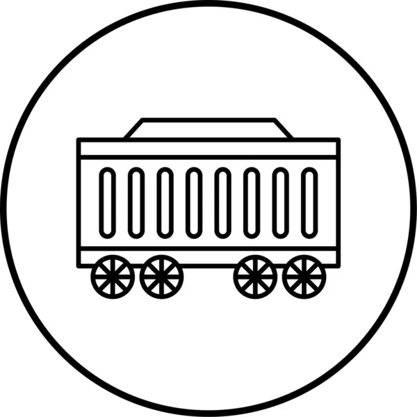 Illustration Vector Icon Railway Carriage — Vettoriale Stock