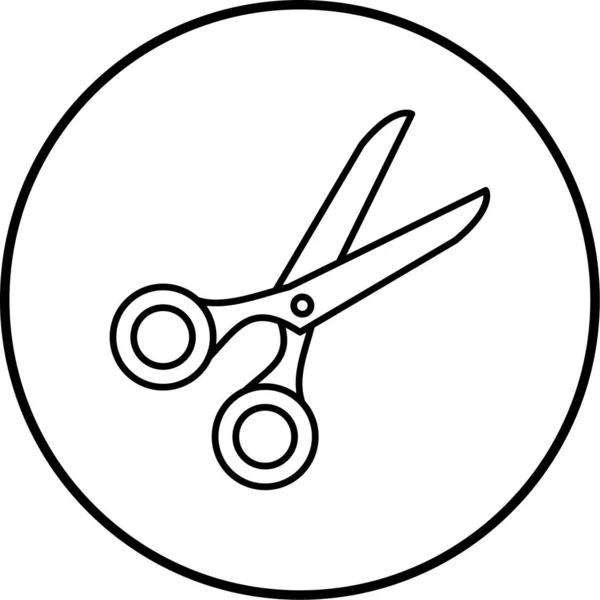 Значок Ножниц Контурная Векторная Иллюстрация — стоковый вектор