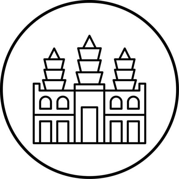 Ilustración Vectorial Del Icono Del Edificio — Archivo Imágenes Vectoriales