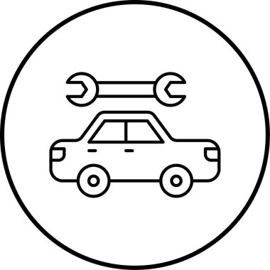Araba tamir kutsal kişilerin resmi, vektör çizim