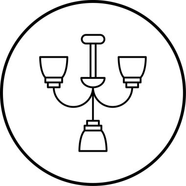 Modern siyah simge lambasının vektör illüstrasyonu