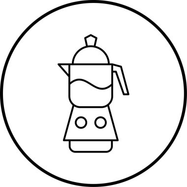 Çaydanlık ikonu. özet kahve demliği vektör illüstrasyonu.