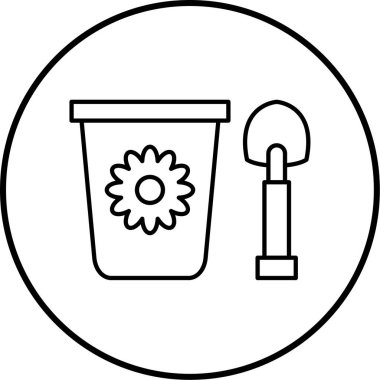 Bahçe araçlarının vektör illüstrasyonu simgesi