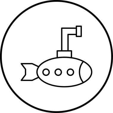 Denizaltı. Web simgesi basit illüstrasyon