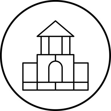 Bir bina simgesinin vektör illüstrasyonu