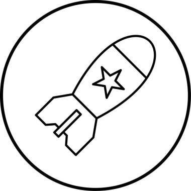 Roket. Web simgesi basit illüstrasyon