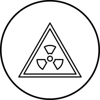 Radyasyon işareti simgesi, vektör çizim